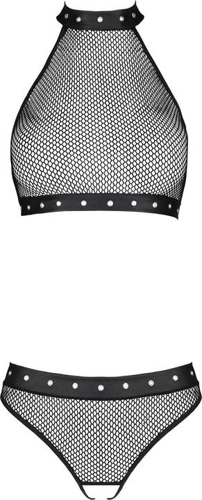 Actual product image Passion Moonlight Set with Open Crotch - Black (XXL, 3XL)