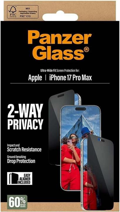 Actual product image PanzerGlass Privacy Displayschutz (1 Piece, Apple iPhone 17 Pro Max)