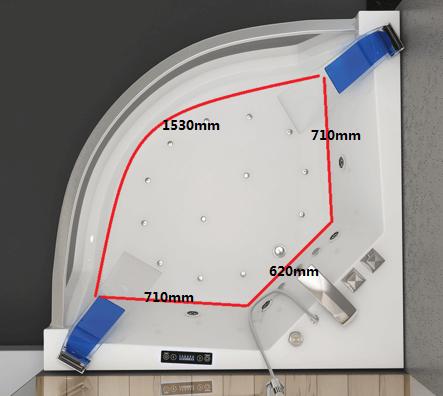 Actual product image Home Deluxe Whirlpool bath with LED light therapy NAUTICA L - 140x140cm (180 l, 140 cm, 140 cm)