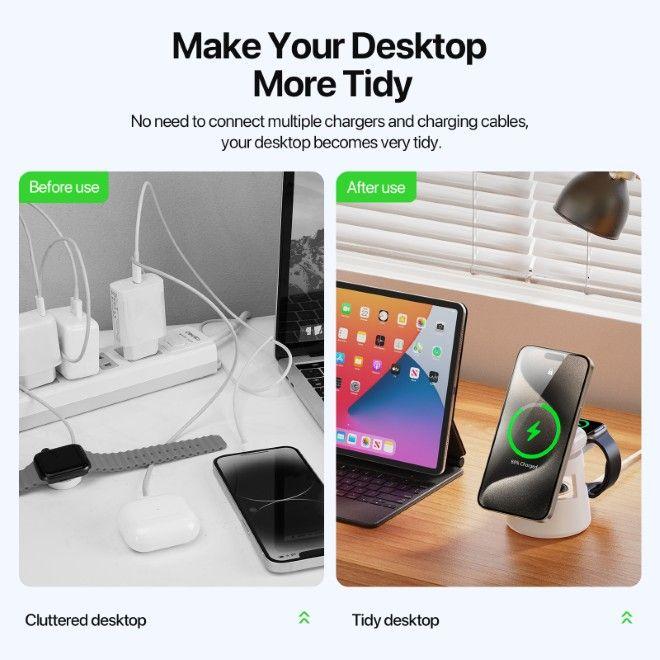 Image du produit Duzzona W23 Series Wireless Charger mit Bluetooth Lautsprecher (15 W)