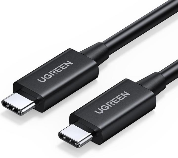 Actual product image Ugreen USB-C to USB-C Cable US501, Gen3, 100W, 8K, 0.8m (Black)