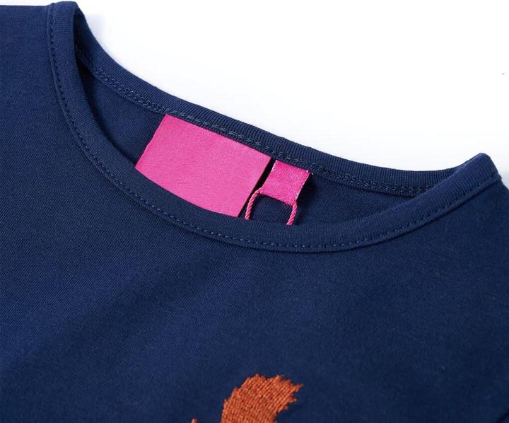 Immagine prodotto vidaXL Camicia da bambino a maniche lunghe blu navy 104,Materiale: 95% cotone (104)