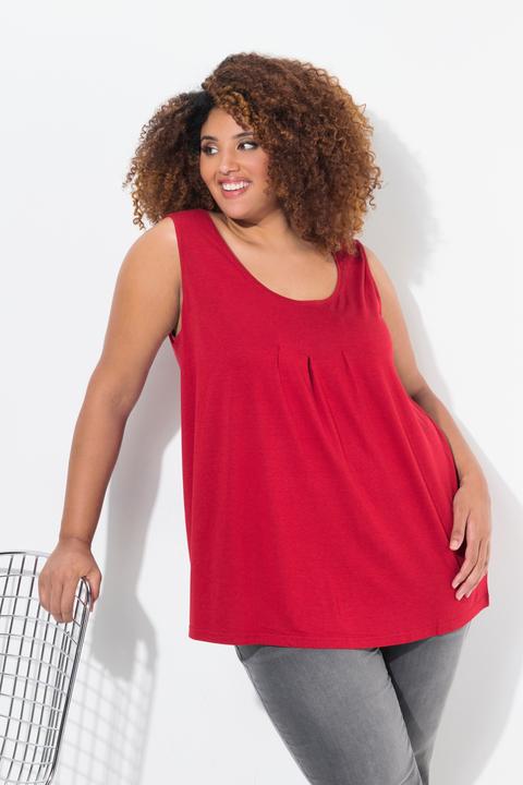 Produktbild Ulla Popken Top, Zierfalten, A-Linie, Rundhals, ärmellos, Modal (50, 52)