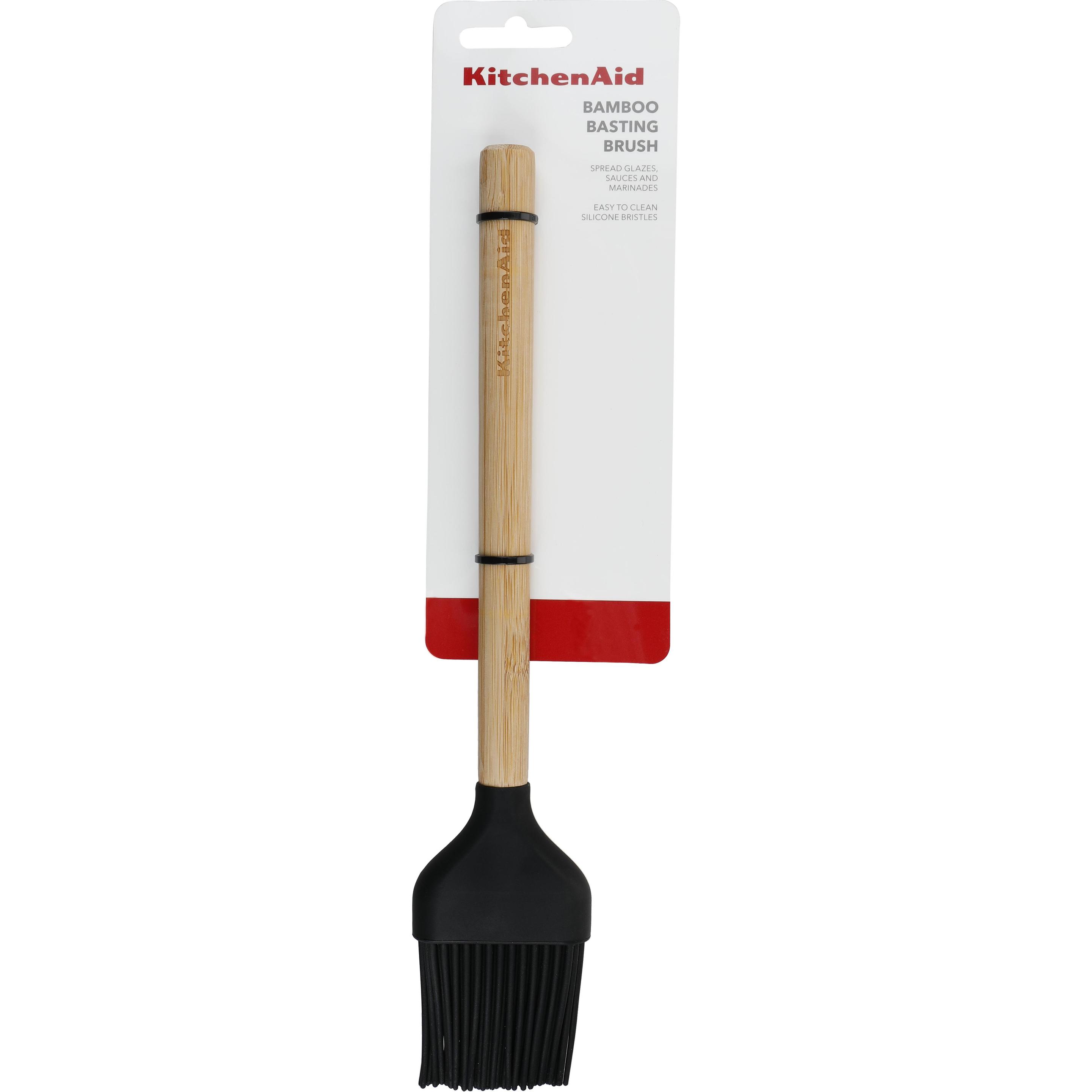 Thumbnail - KitchenAid Bamboo Basting Brush with Heat Resistant and Flexible Silicone Head, Backutensilien, Mehrfarbig