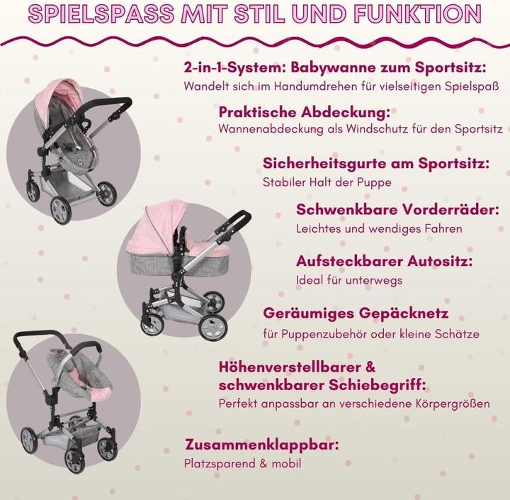 Produktbild Bayer Chic 2000 Kombi-Puppenwagen "LINUS"