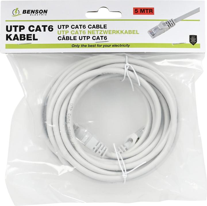 Image du produit Benson Electric Câble UTP CAT6 5 m (U/UTP, CAT6, 5 m)