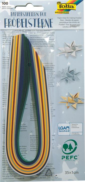 Actual product image Magni 1296 - Paper strips for Froebel stars Christmas, 100 strips in Christmas colours sor