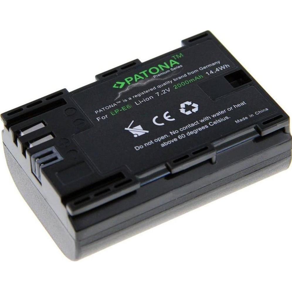 Patona Lp-E6 (Batteria della fotocamera), Alimentatore fotocamera, Nero
