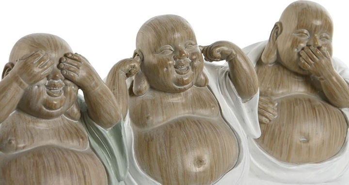 Actual product image Esprit Deko-Figur Home ESPRIT Weiss grün Buddha Orientalisch 10 x 9 x 10,5 cm (3 Stück)