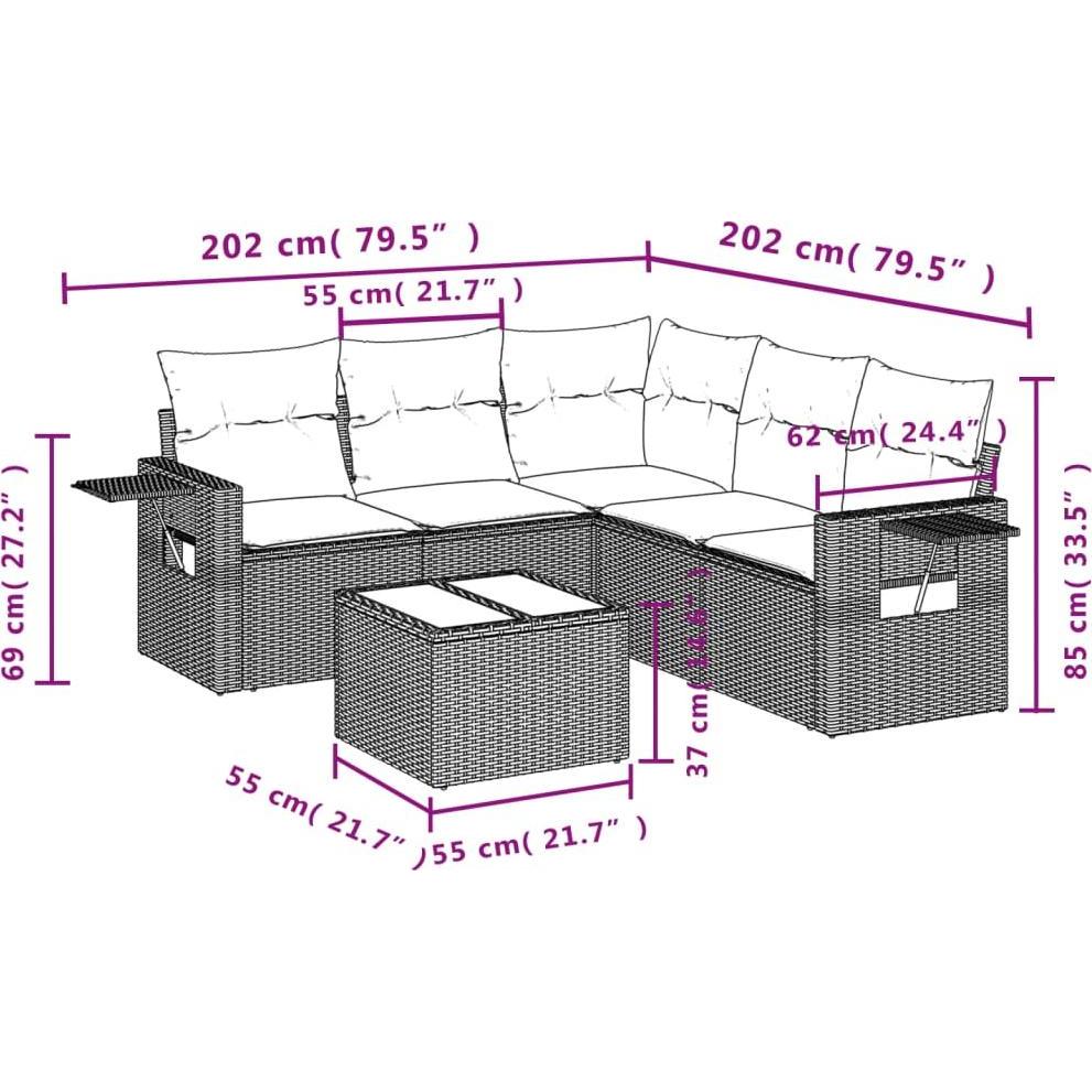 Thumbnail - VidaXL, Gartenlounge, 10-tlg. Garten-Lounge-Set mit Kissen