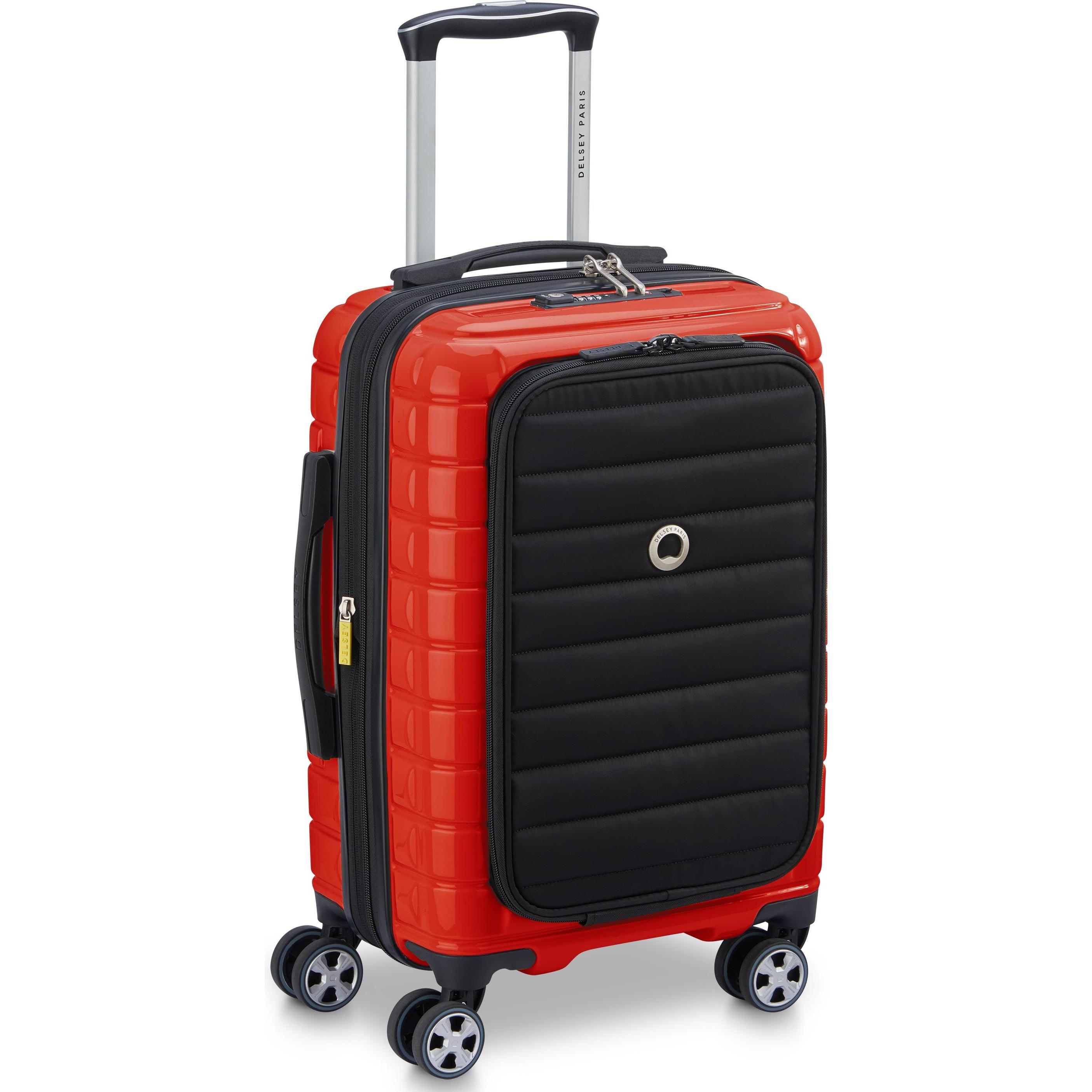 Delsey Rosso Valigia, Shadow 5.0 Trolley Da Cabina A 4 Ruote 55 Cm Scomparto Per Laptop Con Piega Di Espansione, (41 L)