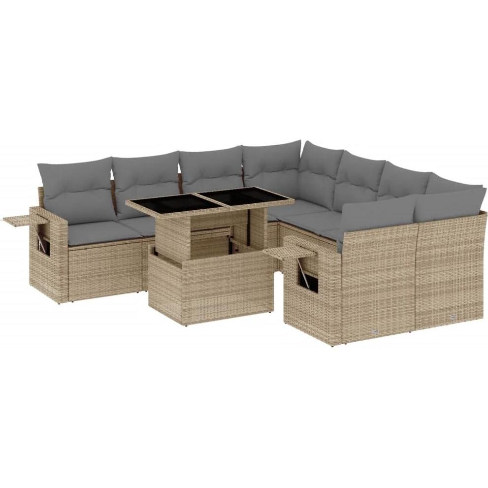 VidaXL, Gartenlounge, 10-tlg. Garten-Lounge-Set mit Kissen