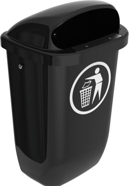 Produktbild ReinigungsBerater Mülleimer nach DIN PK 50 L Grau mit Abfall-Piktogramm (50 l)