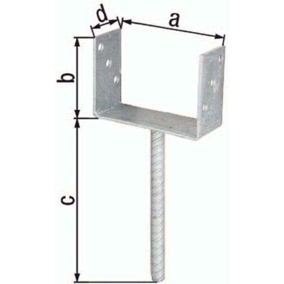 GAH, Baubeschläge + Holzverbinder, NW U-Pfostenträger ETA-10/0210 101x100x200x60mm (1 Stk.)