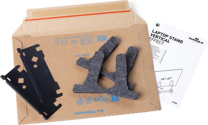 Actual product image Durable Laptop stand EFFECT -3kg 13-17"/vertical/PET-felt/anthracite