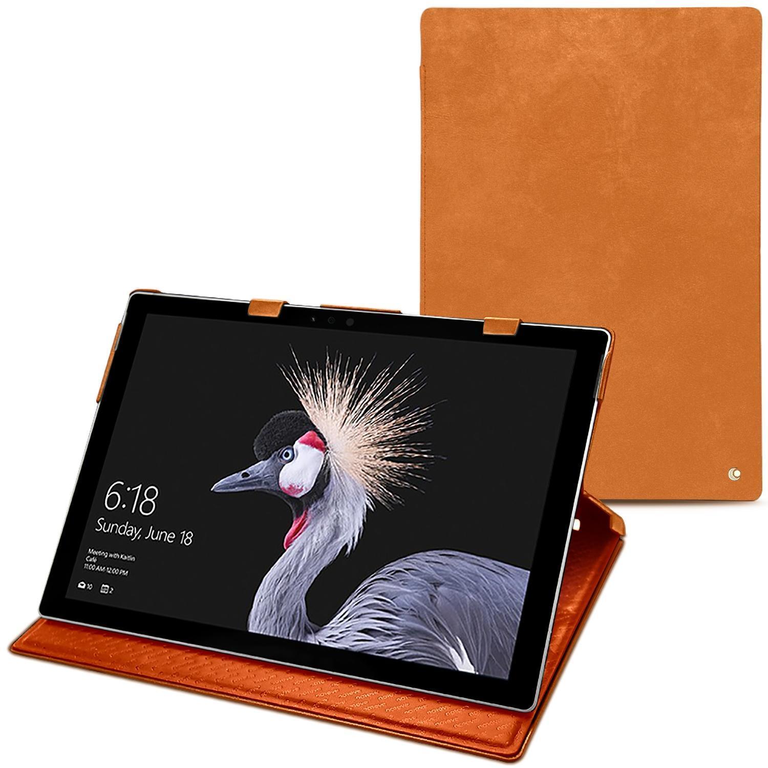 Noreve Lederschutzhülle vertikal (Surface Pro (2017)), Tablet Hülle, Orange