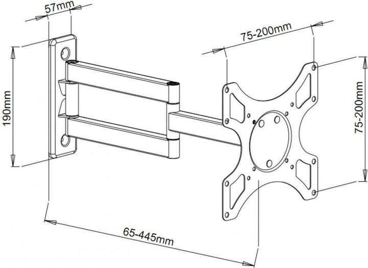 Actual product image Techly Tiltable Wall Bracket (Wall, 37", 25 kg)