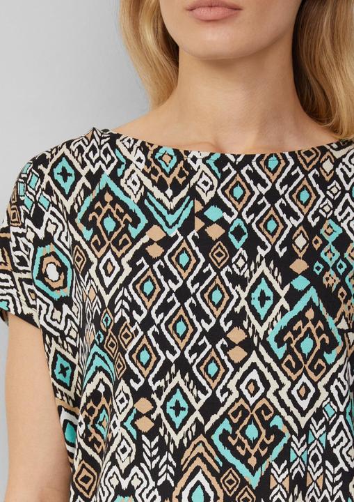 Produktbild S.Oliver T-Shirt Fliessendes T-Shirt aus Viskosemix mit All-over-Muster (48)