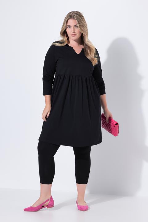 Produktbild Ulla Popken Jerseykleid, A-Linie, Tunika-Ausschnitt, Langarm (54)