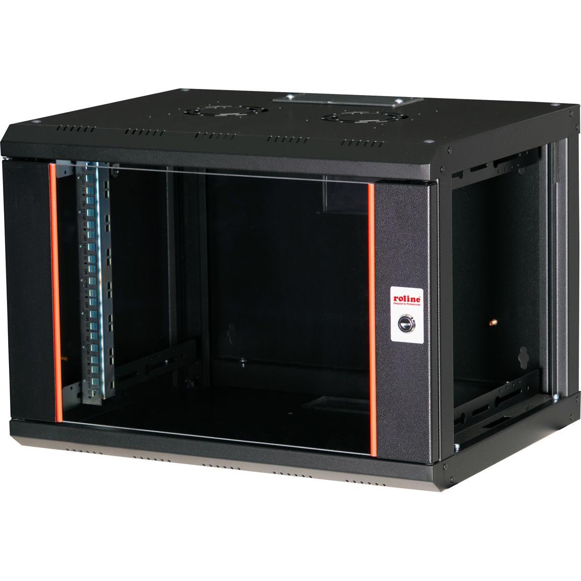Roline 19-Zoll Wandgehäuse Pro 7 HE (10.86 HE, 19 Zoll Rack), Serverschrank, Schwarz