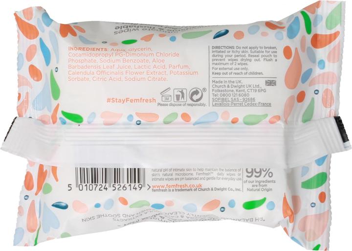 Image du produit Femfresh Rafraîchir les vêtements apaisants (Lingettes intimes)