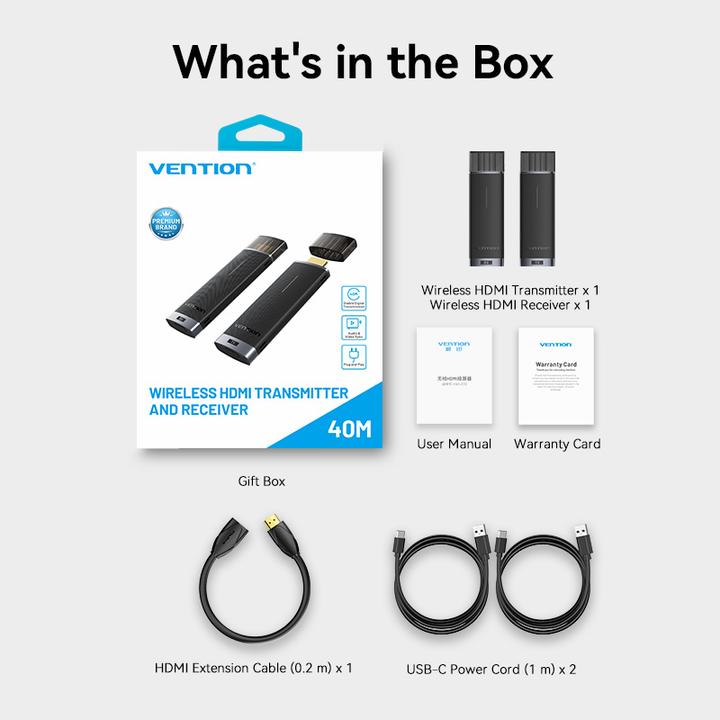 Produktbild Vention Wireless HDMI Transmitter and Receiver (40 m)