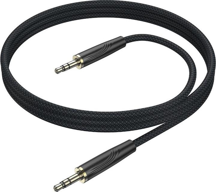 Borofone Kabel AUX BL23 Verfeinert - Klinkenstecker 3,5mm auf Klinkenstecker 3,5mm - 1 Meter Schwarz (1 m)