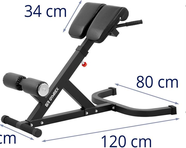 Produktbild Gymrex Rückentrainer Bauch- und Rückentrainer Stahl 100 kg gepolstert höhenverstellbar