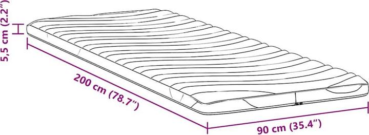 Produktbild vidaXL Matratzenauflage (90 x 200 cm)
