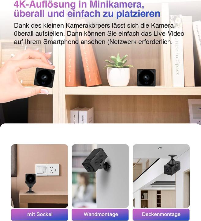 Actual product image Wiwacam 4K Cube Kleine Kamera WiFi 1Pro