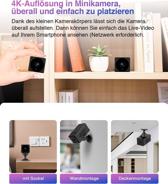 Produktbild Wiwacam 4K Cube Kleine Kamera WiFi 1Pro