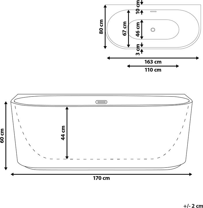 Produktbild Beliani Gocta (280 l, 170 cm, 80 cm)