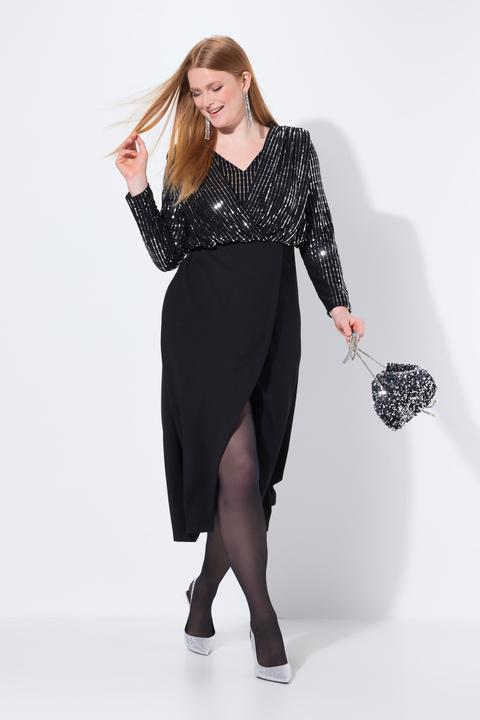Image du produit Ulla Popken Robe maxi bodycon, en jersey scintillant, jupe longue (52)