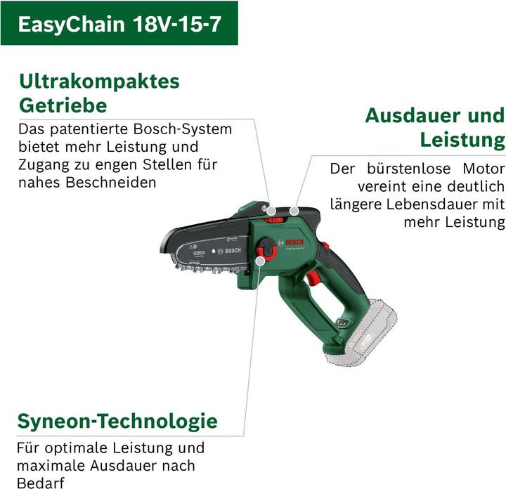 Image du produit DIY Tronçonneuse à chaîne sans fil EasyChain 18V-15-7 (Tronçonneuse à batterie)