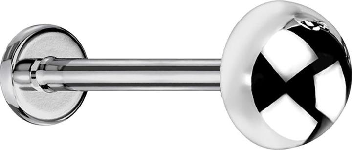Immagine prodotto Star Piercing Micro Threadless Labret silber mit Kuppel (senza ottone, Titanio)
