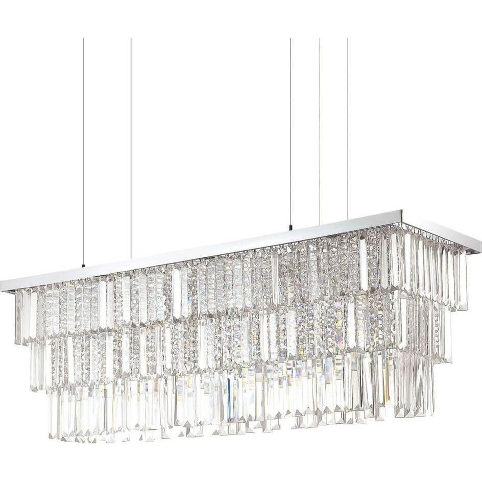 Ideal lux, Pendelleuchte, MARTINEZ Pendelleuchte E14 8-fach dimmbar Chrom 166360 (E14)