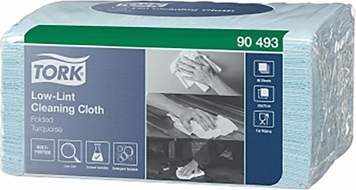 Image du produit Tork Aftørringsklud Sensitiv, Turkis, Pk m/75 stk - (8 pak) (8x)