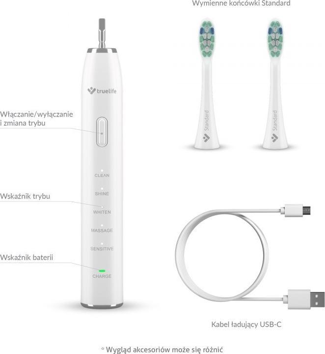 Actual product image Truelife SonicBrush Clean30 White Adult Vibrating Toothbrush (Sonic toothbrush)