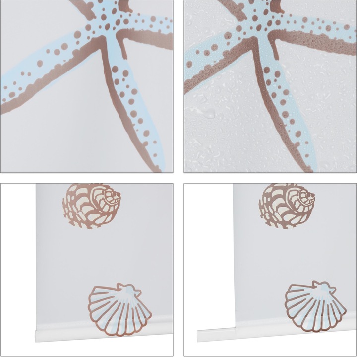 Actual product image Relaxdays Shower Curtain Roller Blind Ocean (100 x 5 x 240 cm)