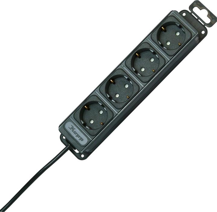 Produktbild Kopp Steckdosenleiste ohne Schalter 4fach Anthrazit Schutzkontakt 127115016 (4 x, CEE 7/3, 1.40 m)