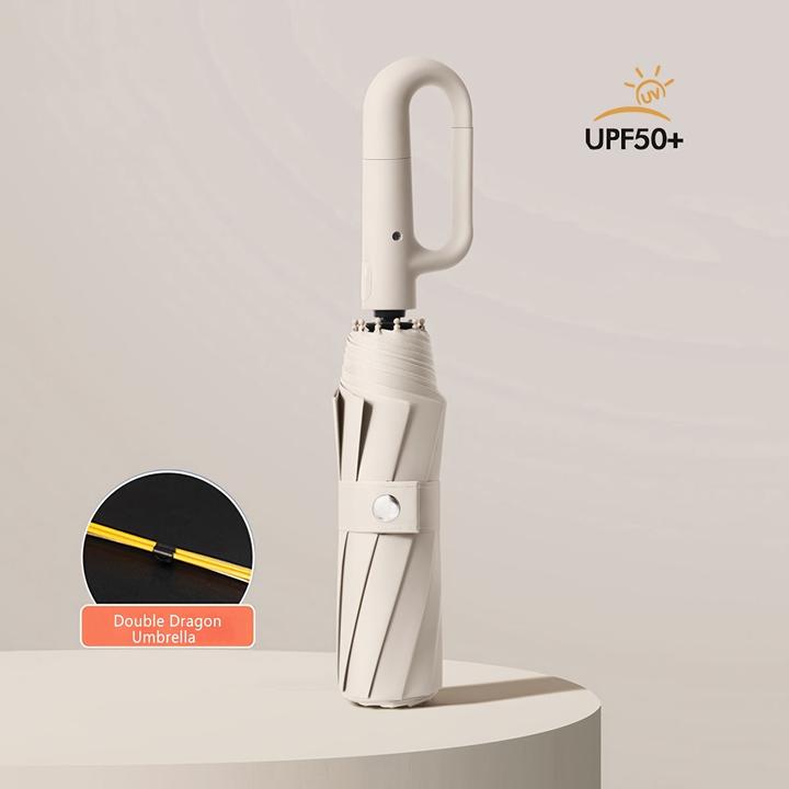 Actual product image Alopini Portable large automatic umbrella with buckle for both sunny and rainy days