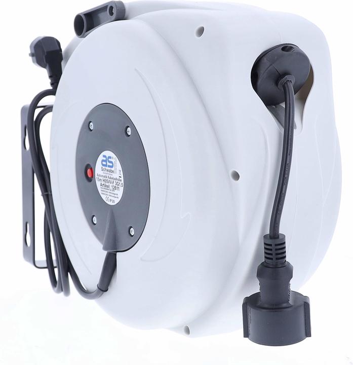 Actual product image As - Schwabe Retractable extension AS-SCHWABE H05VV-F 3G1,5 15m (15 m, 1.50 mm²)