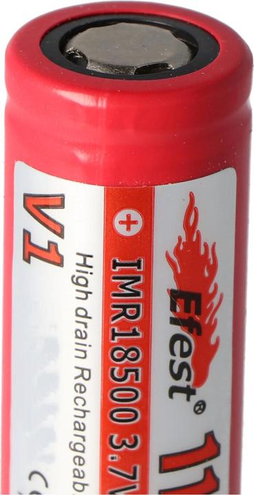 Actual product image Efest Battery IMR 18500 V1 - (plus pole flat) (1 pcs., 18500, 1100 mAh)