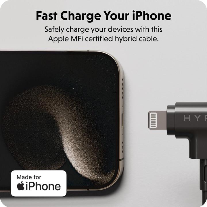 Produktbild Targus HyperJuice Silicone USBC/Lightning60W BK (1.50 m, USB 2.0, 60 W)