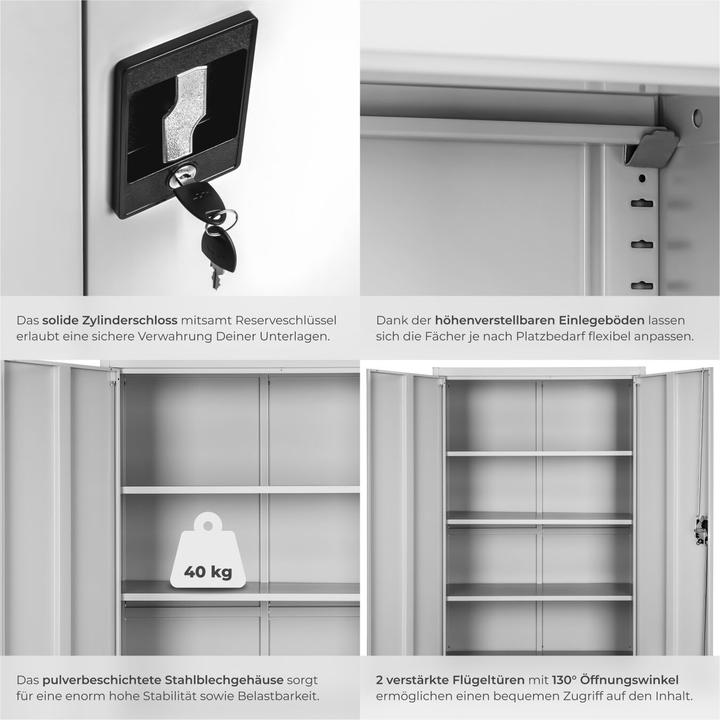 Actual product image tectake Filing cabinet (90 x 40 x 140 cm)