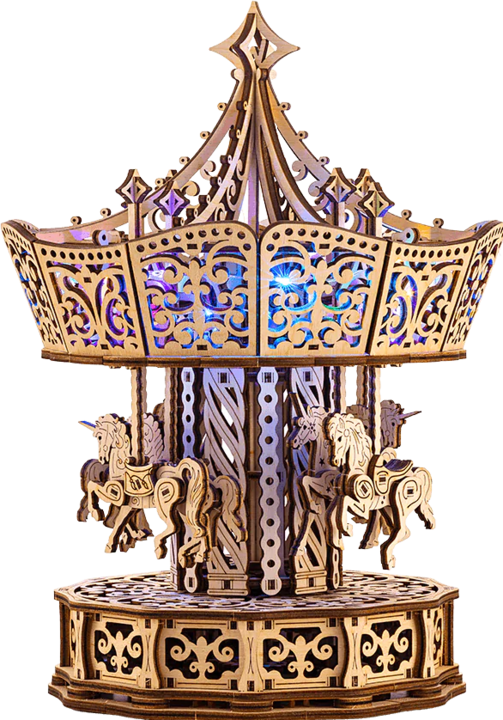 Actual product image Wood Trick Paris Carousel - 3D wooden construction kit