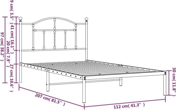 Image du produit vidaXL Bettgestell (107 x 203 cm)
