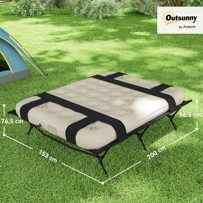 Actual product image Swisshandel24 Feldbett Campingbett mit Luftmatratze Pumpe 200 x 153 cm belastbar bis 200 kg
