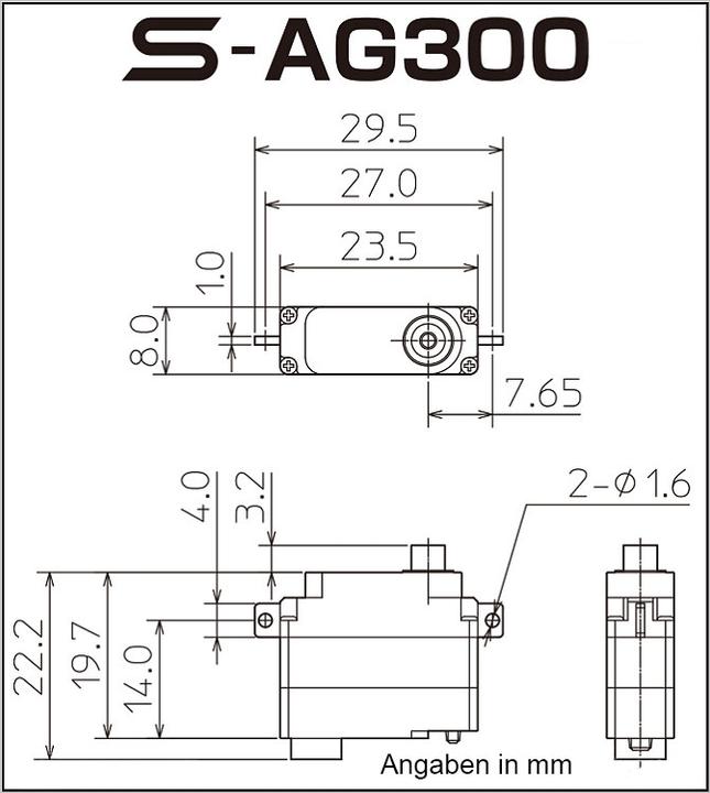 Produktbild Futaba Servo S-AG300 Glider F3K 8mm
