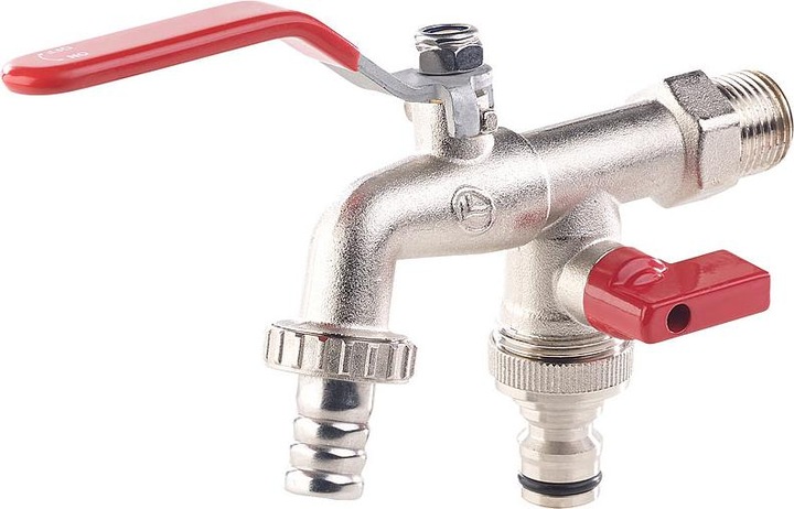 Produktbild Royal Gardineer 2er-Set Doppel-Wasserhähne